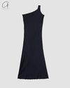 BASERANGE 24 Autumn and Winter One-shoulder Dress Portugal BAS-DROSD-VI-WI24-LH Blue Black